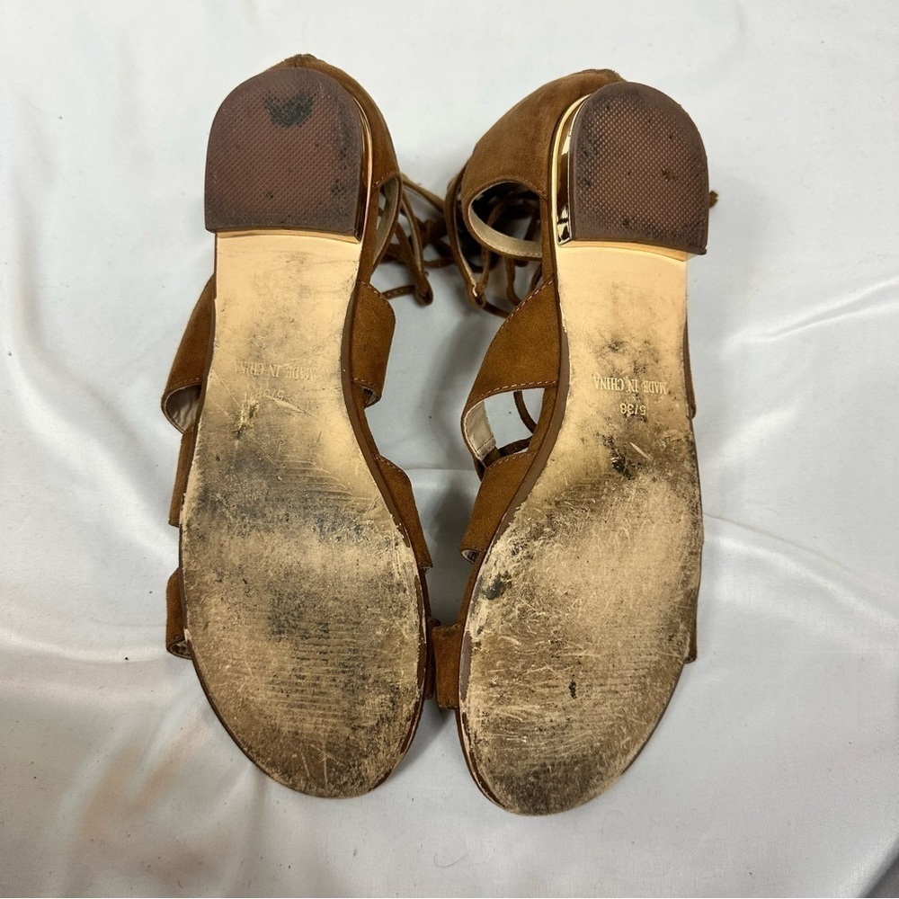 TOPSHOP Tan Gladiator Sandals in Size 8 - Picture 5 of 5